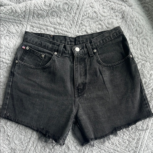 VTG 90S POLO JEANS COMPANY RALPH LAUREN black Denim relaxed mid-rise cut off 10 - Picture 2 of 10
